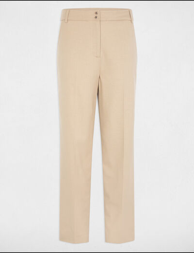 Pantalón recto marron clair mujer