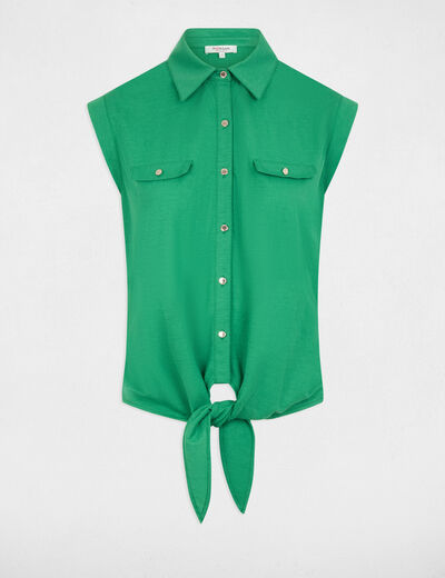 Blusa sin mangas verde pradera mujer