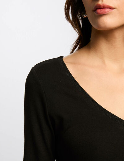 Camiseta manga larga negro mujer
