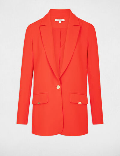 Americana holgada abotonada naranja oscuro mujer