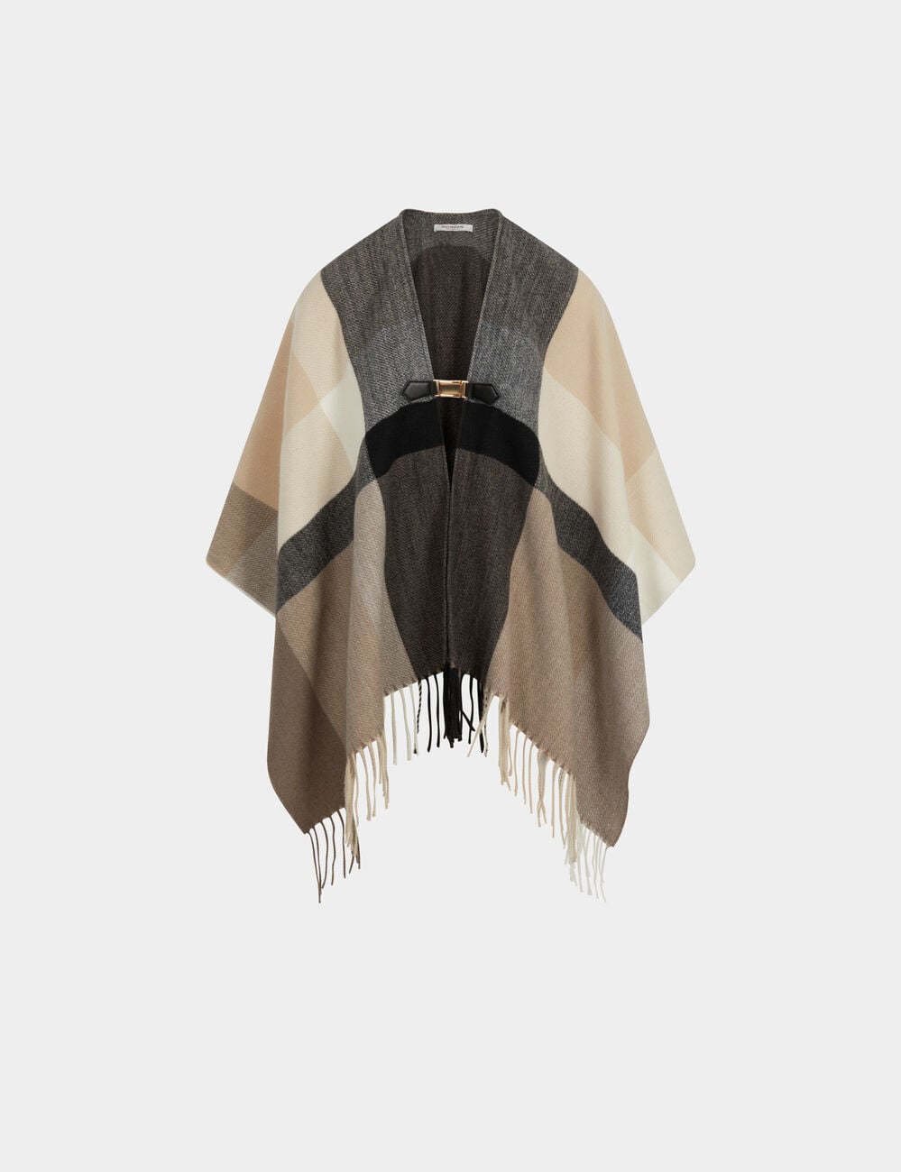 Poncho con cuello abierto multicolor mujer