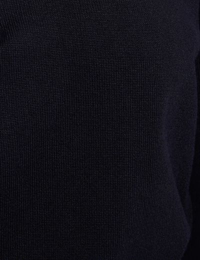 Jersey con cuello de camisa azul marino mujer