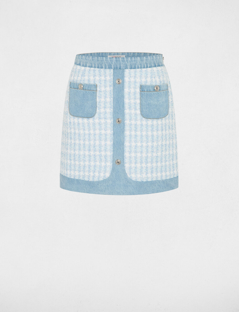 Falda corta ajustada azul cielo mujer