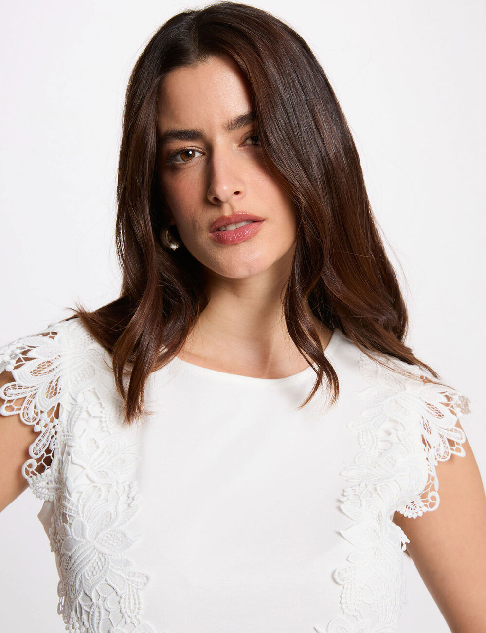 Camiseta manga corta blanco mujer