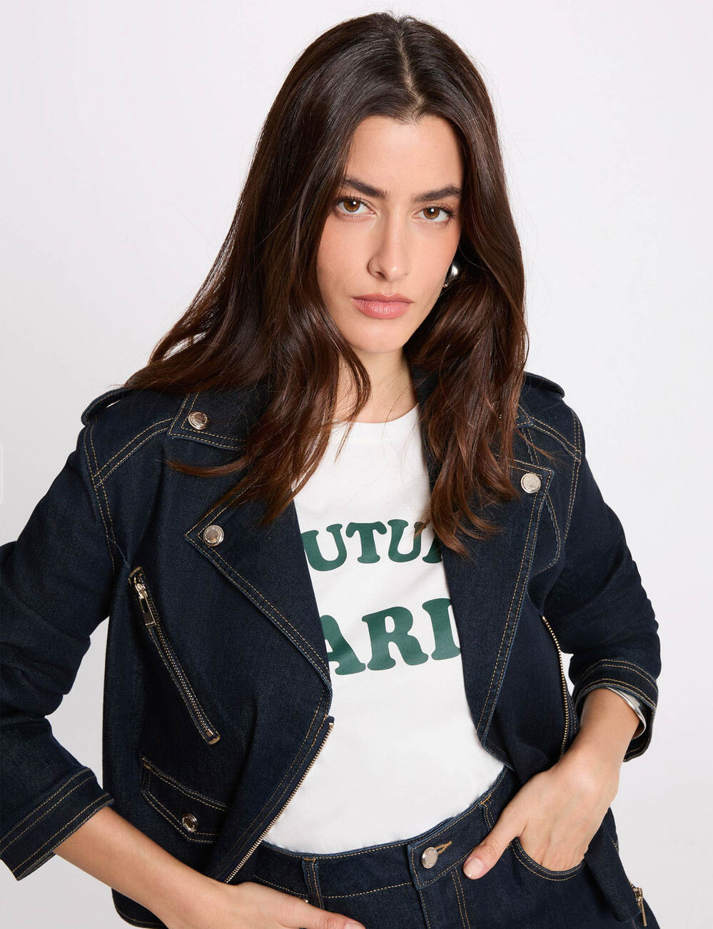 Chaqueta vaquera oversize azul mujer