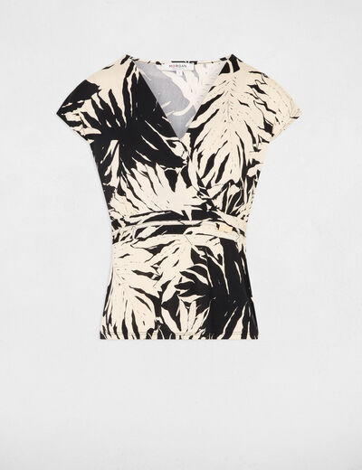 Camiseta manga corta multicolor mujer