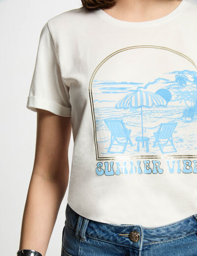 Camiseta con mensaje blanco mujer