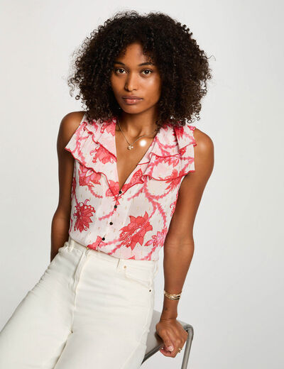 Camisa sin manga multicolor mujer