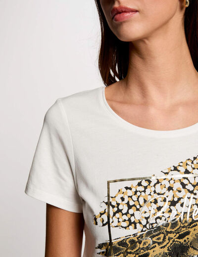 Camiseta con mensaje blanco mujer