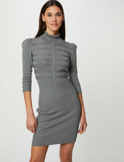 Vestido estilo jersey ajustado gris oscuro mujer