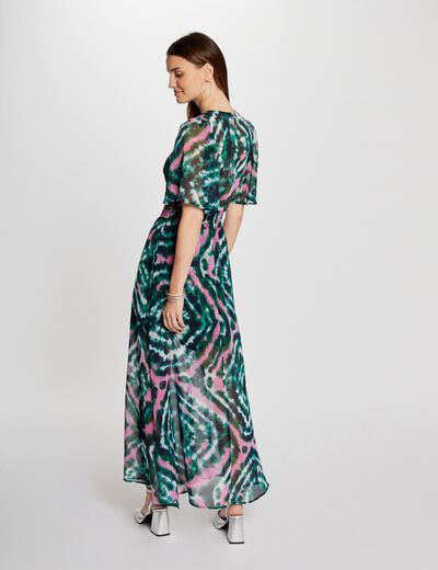 Vestido largo estampado multico mujer