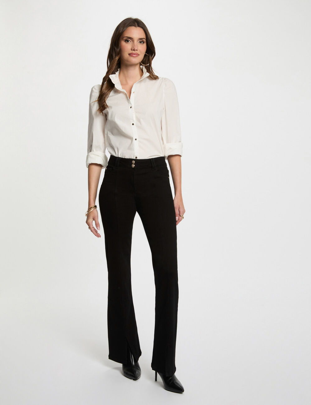 Vaquero boot-cut negro mujer