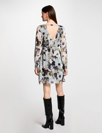 Vestido corto recto estampado multico mujer