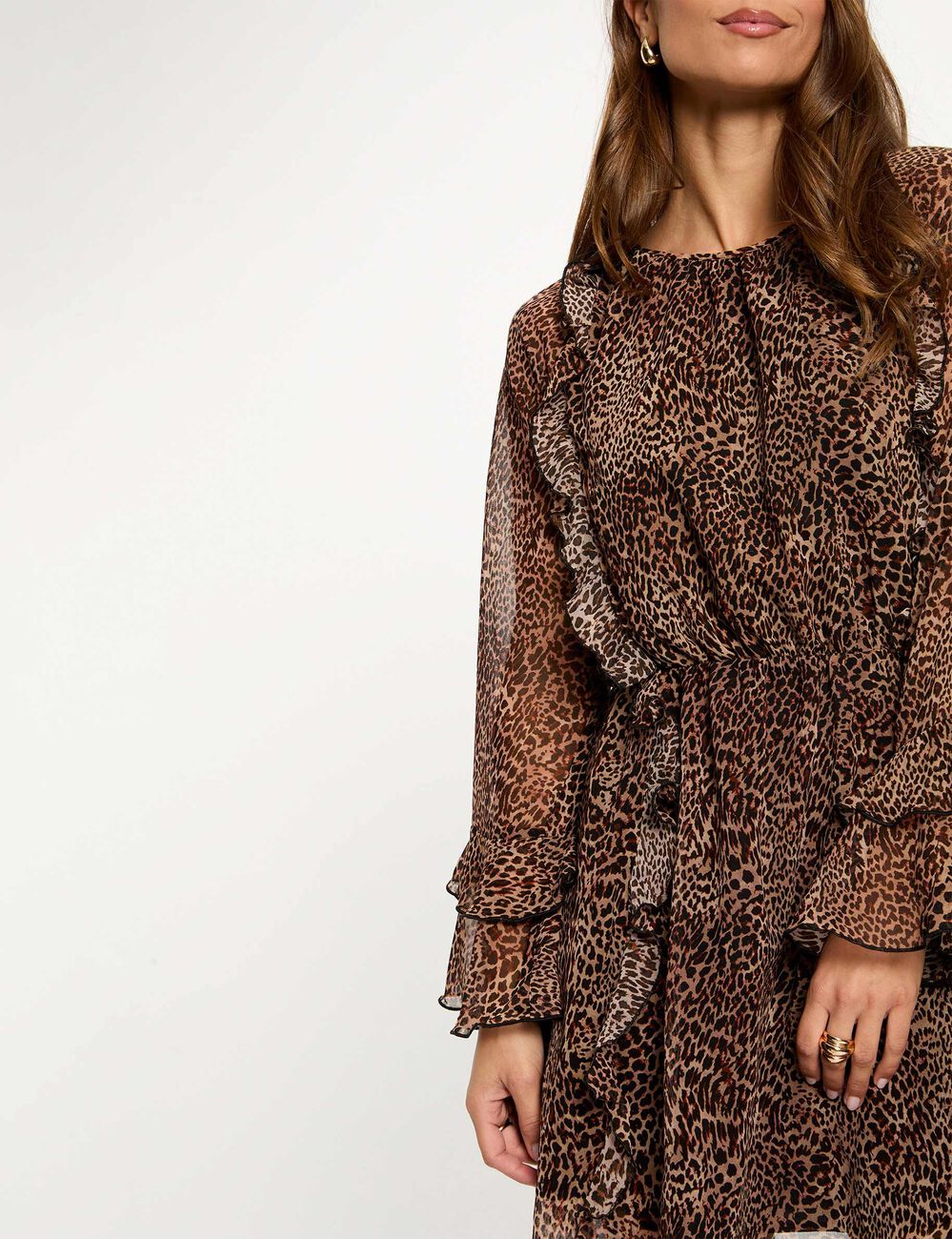 Vestido corto y acampanado multicolor mujer