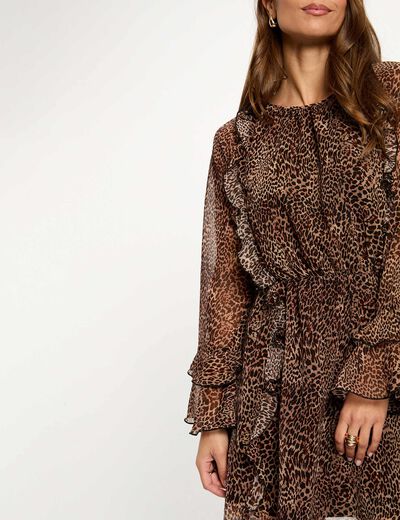 Vestido corto y acampanado multicolor mujer