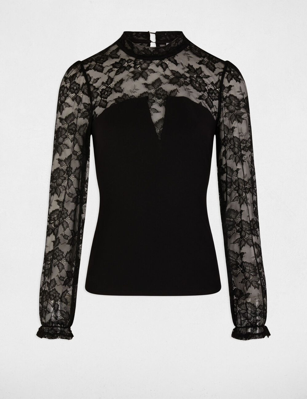 Camiseta manga larga negro mujer