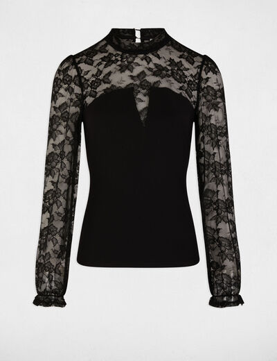 Camiseta manga larga negro mujer