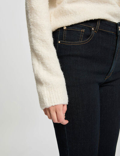 Vaqueros bootcut de tiro alto denim crudo mujer