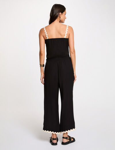 Pantal&oacute;n ancho 7/8 negro mujer
