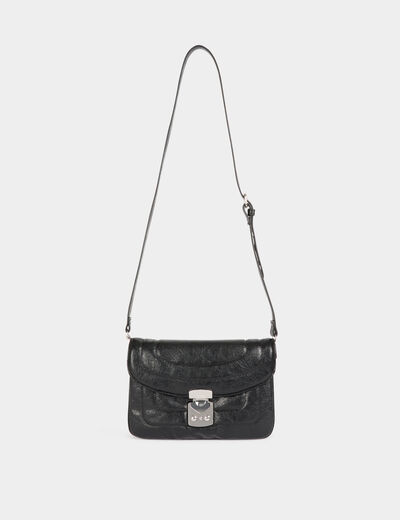 Bolso con asa de cadena negro mujer