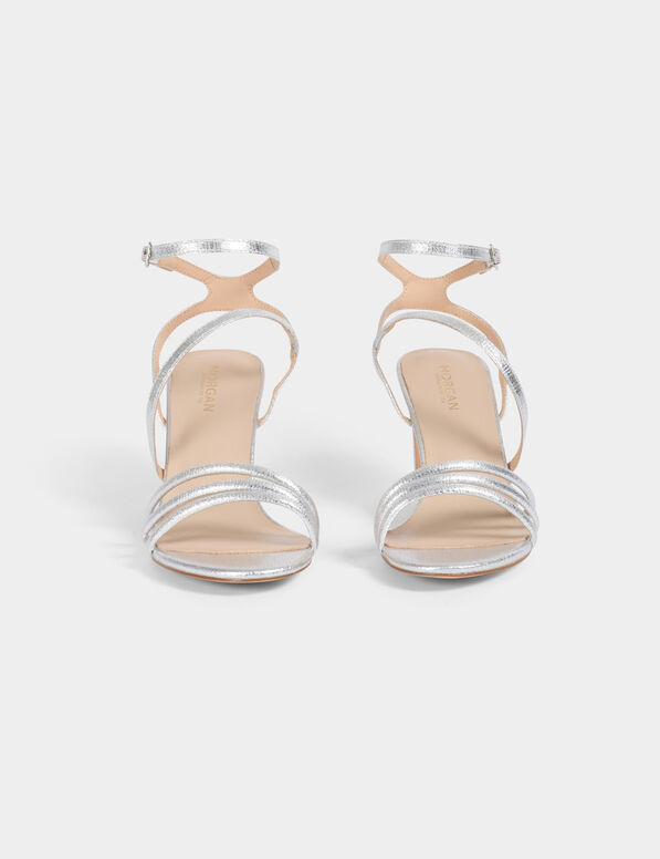 Sandalias de tacón couleur argent mujer