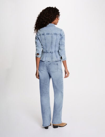 Chaqueta vaquera ajustada denim doble stone mujer