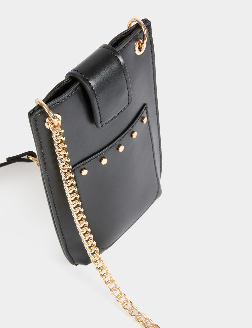 Bolso con detalles de tachuelas negro mujer