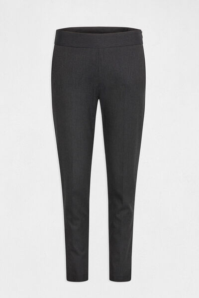 Pantalón ajustado estilo corto con rayas gris anthracite mujer