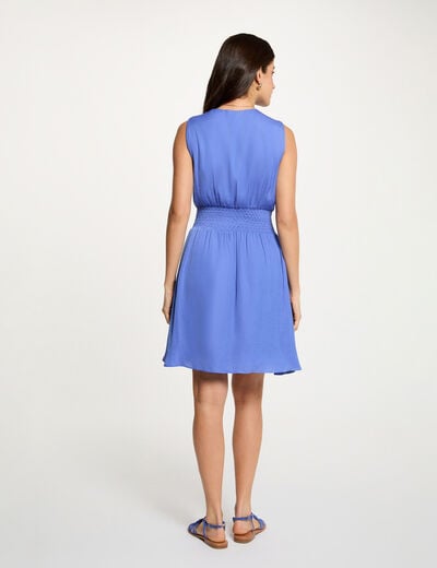 Vestido corto recto holgado azul lavanda mujer