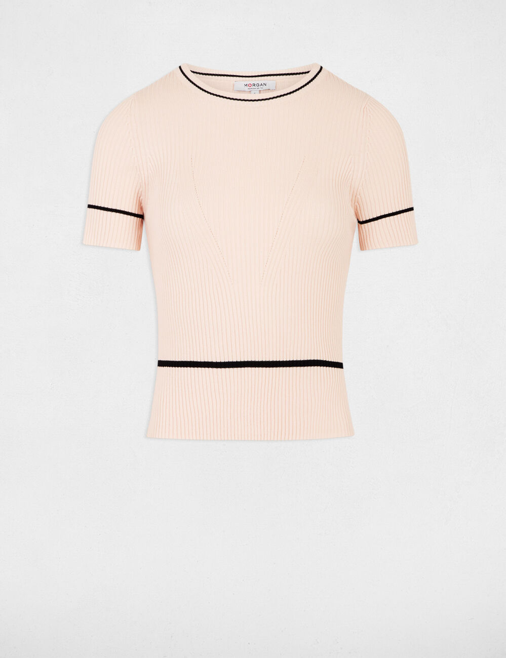 Jersey manga corta rosa claro mujer
