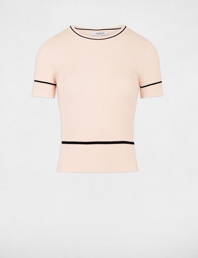 Jersey manga corta rosa claro mujer