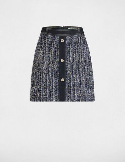 Falda corta ajustada multicolor mujer