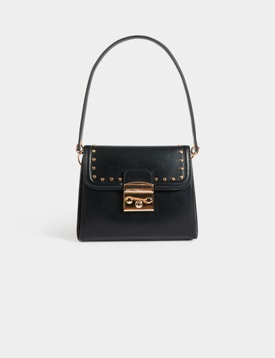 Bolso bandolera y tachuelas negro mujer