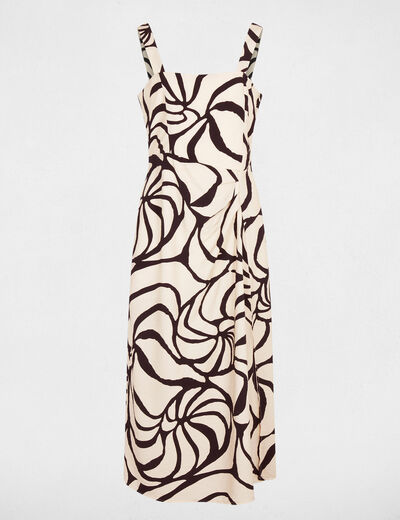 Vestido largo plisado multicolor mujer