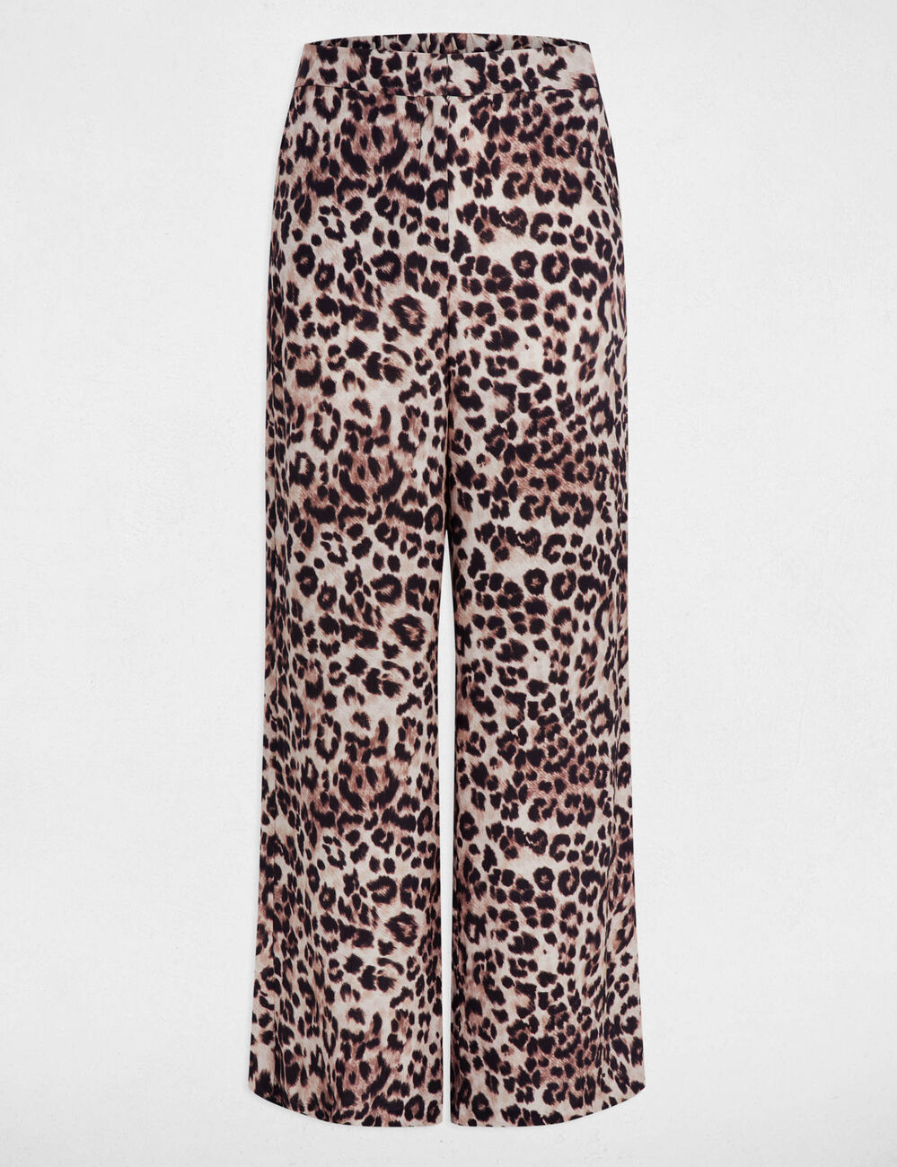 Pantalón recto y fluido multicolor mujer