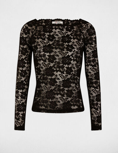 Camiseta manga larga negro mujer