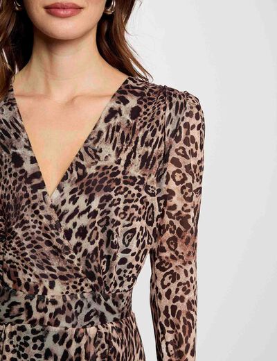 Vestido acampado estampado multicolor mujer
