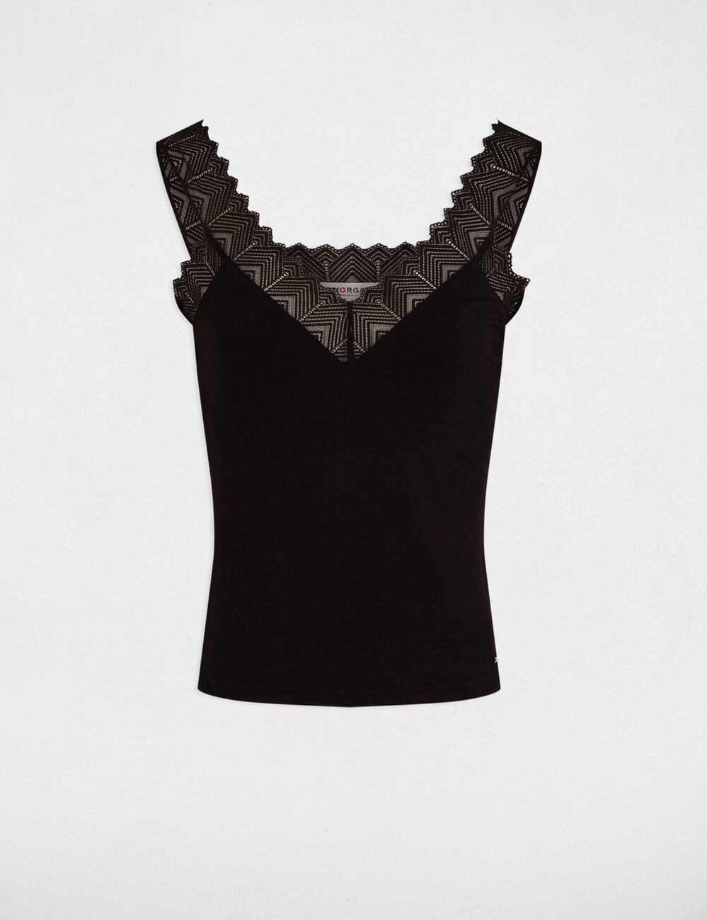 Top con encaje negro mujer