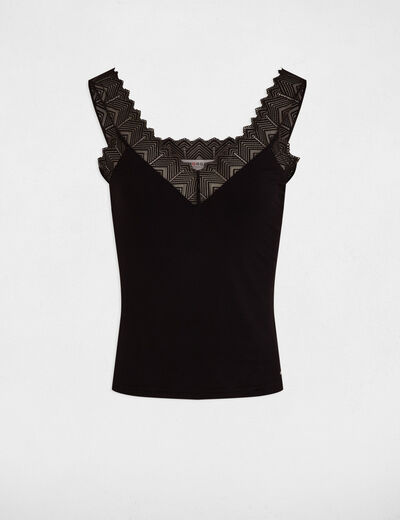 Top con encaje negro mujer