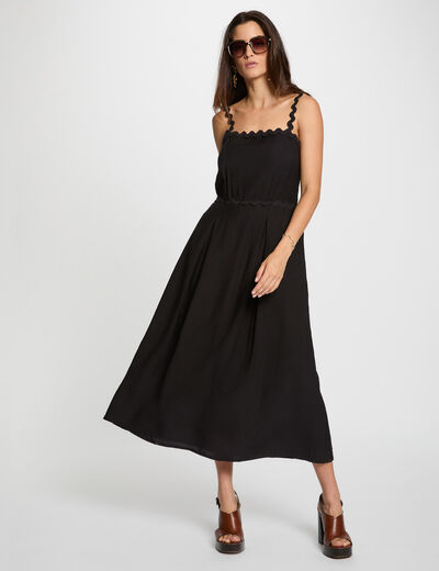 Vestido ajustado tirantes fantasía negro mujer
