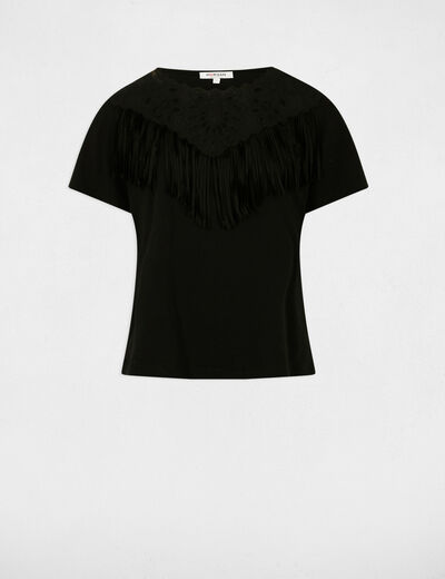 Camiseta de manga corta negro mujer
