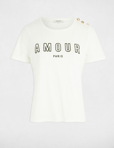 Camiseta con mensaje blanco mujer