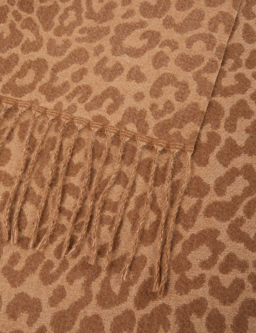 Bufanda con estampado animal beige mujer