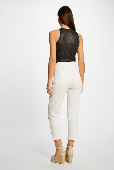 Top tirantes finos con cadenas negro mujer