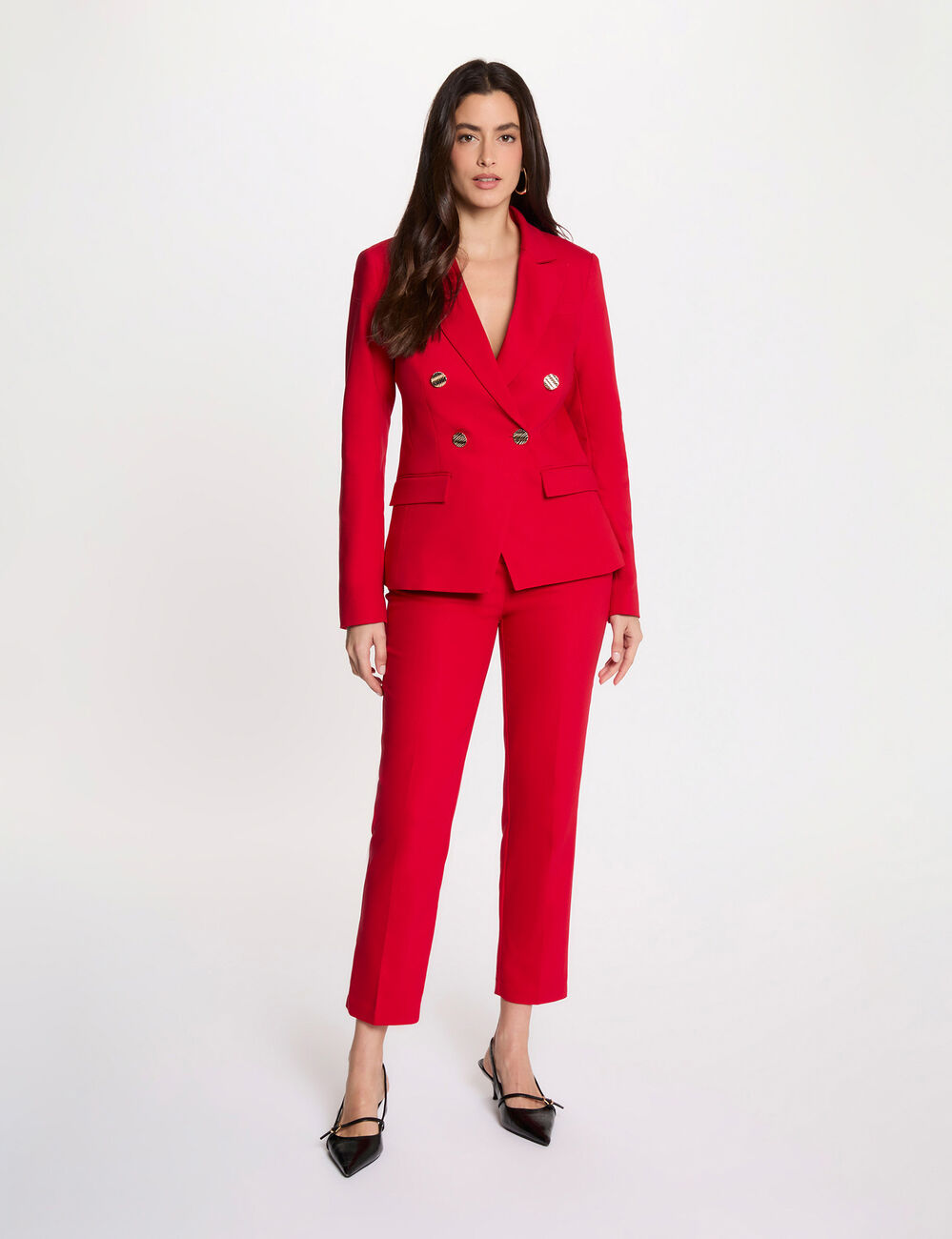 Americana doble botonadura rojo mujer
