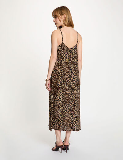 Vestido recto con cuello en v multicolor mujer