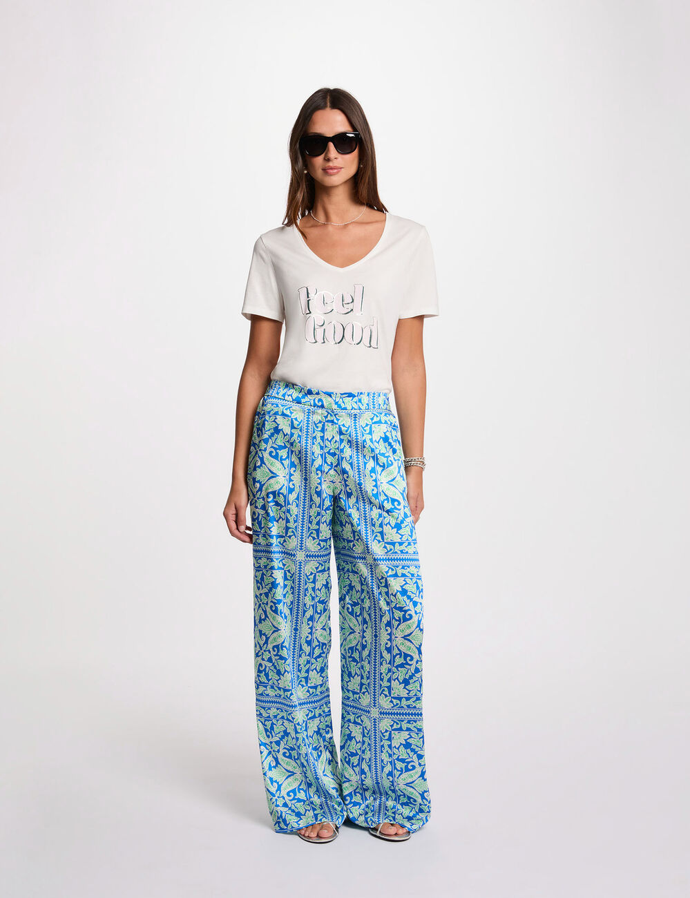 Camiseta con inscripción blanco mujer