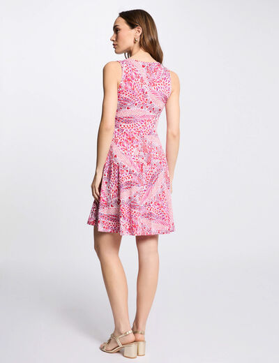 Vestido entallado estampado multicolor mujer