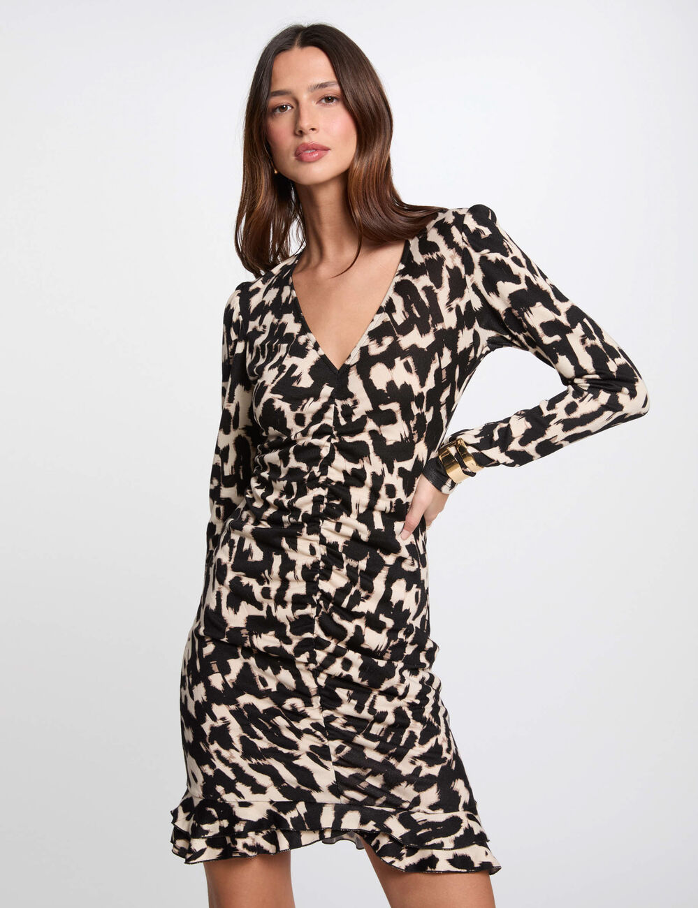 Vestido corto estampado multicolor mujer