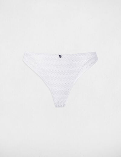 Tanga de encaje blanco mujer
